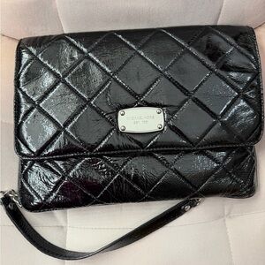 Michael Kors Hamilton small quilted patent leather handbag